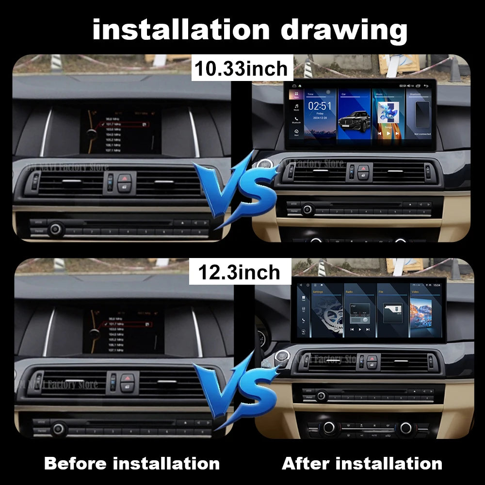 Android 14 Wireless CarPlay for BMW 5 Series F10 F11 2011-2017 CIC NBT Car Radio Multimedi