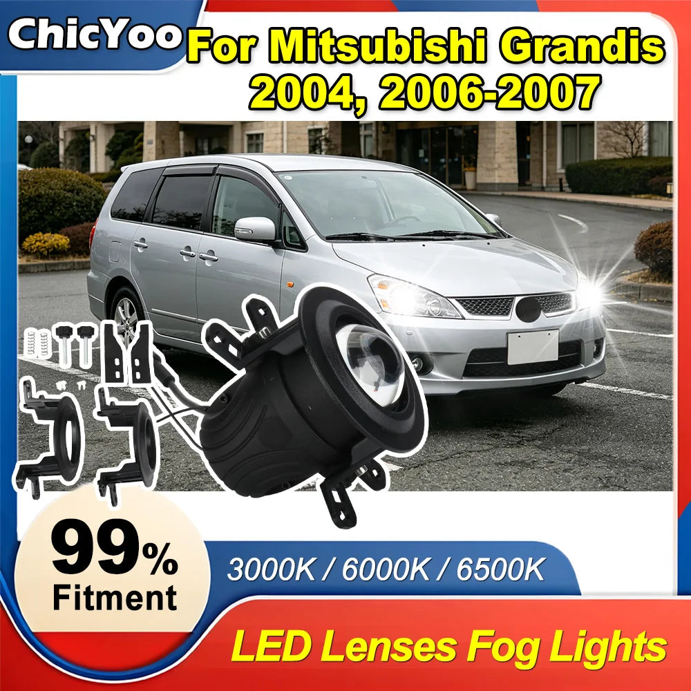 LED Lenses Fog Lights With Stand 2-inch LED Driving Fog Lamps Kit Projector Spotlight Lens