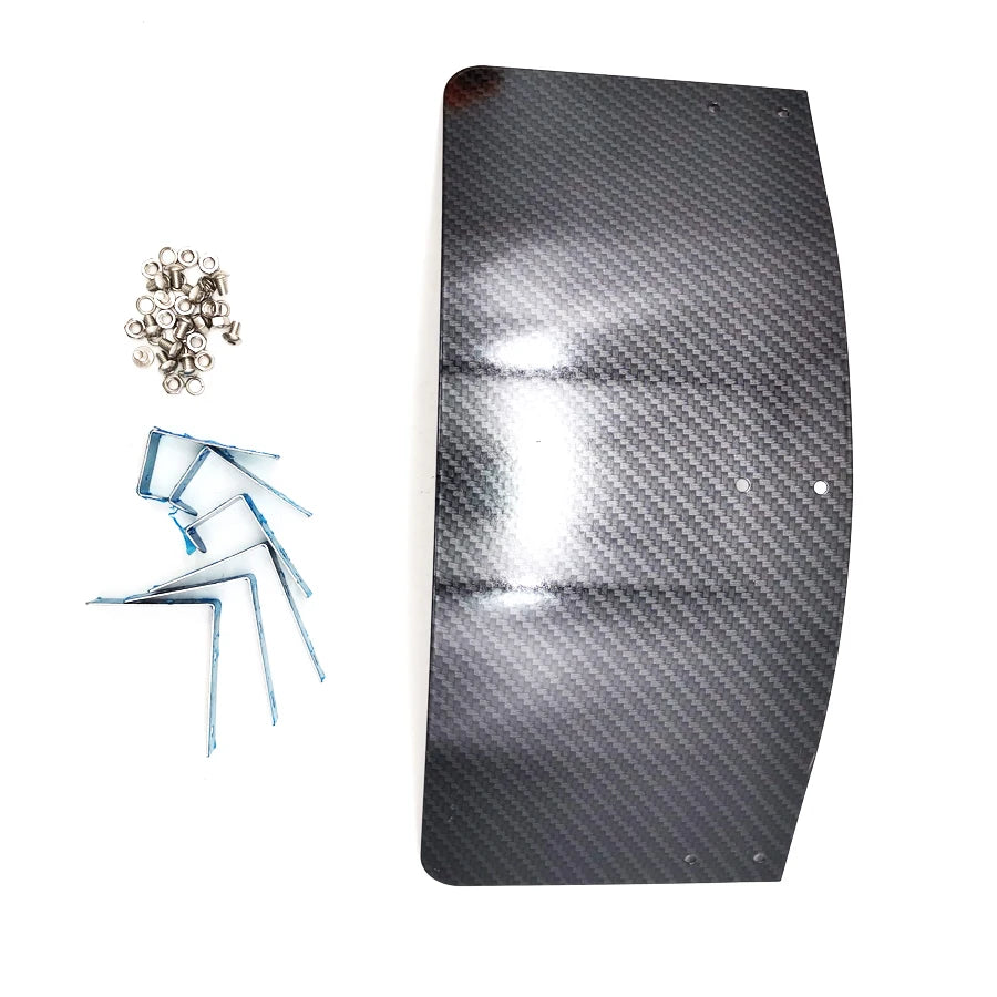 Car 2.5"-5.5" Cold Air Intake Filter Cover Heat Shield Carbon Fiber Look Metal
