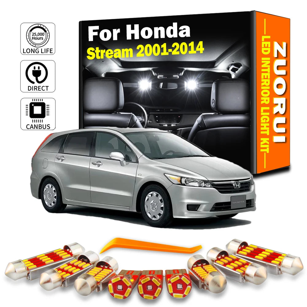 LED Interior Light Kit for Honda Stream 2001 - 2007 - Canbus Dome Map Door Trunk Bulbs | AUTOKITSHOP
