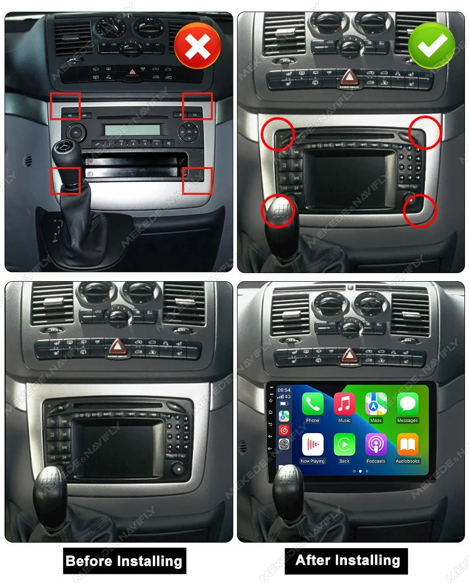 10'' Car Radio for Mercedes-Benz Vito 2 W639 2011- 2015 Wireless Carplay Intelligent Syste | AUTOKITSHOP