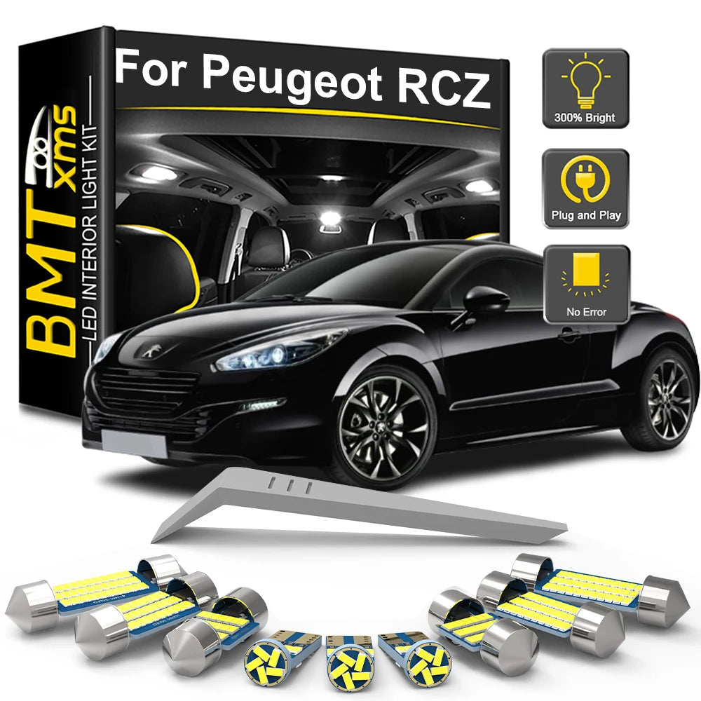16-Piece LED Interior Light Kit for Peugeot RCZ - Canbus Error-Free Bulbs | AUTOKITSHOP