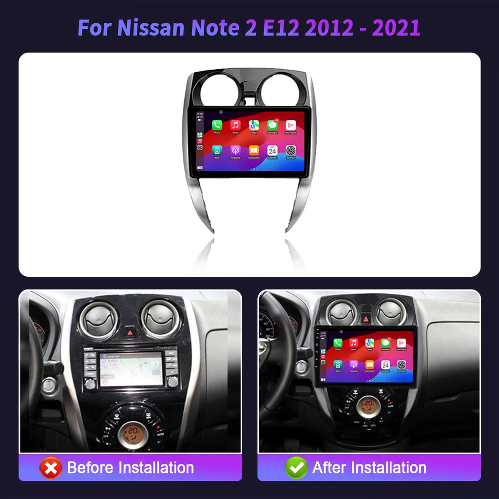 For Nissan Note 2 E12 2012-2021 Car Radio Multimedia Navigation 4G GPS Wireless CarPlay An