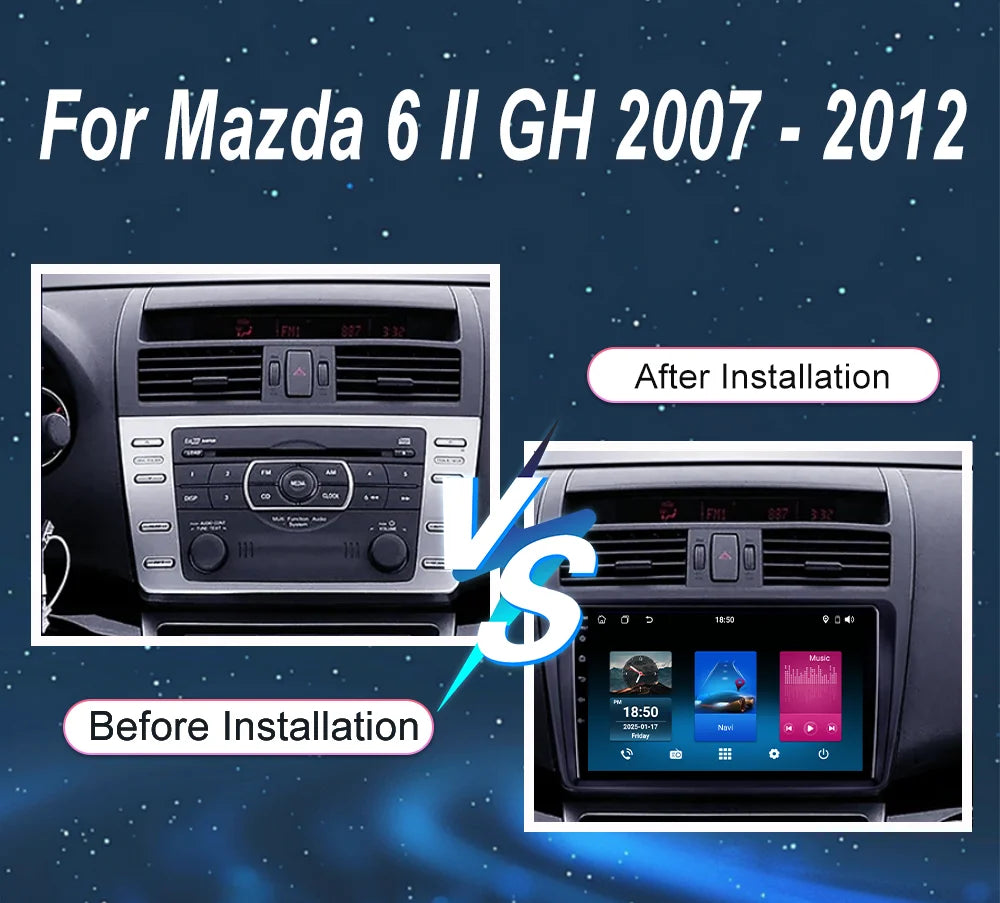 Android Car Carplay For Mazda 6 II GH 2007 - 2012 Auto Radio Stereo GPS Navigation Multimi
