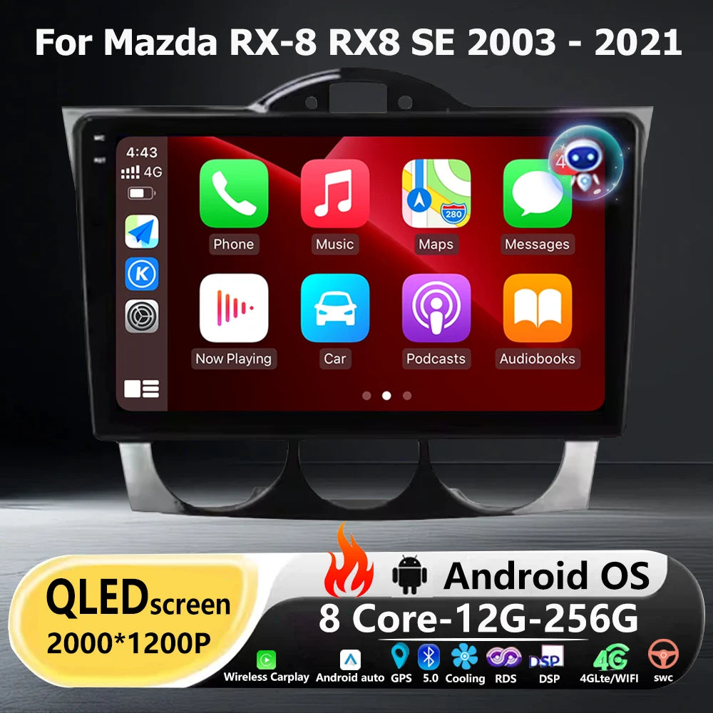 Car Radio Multimedia Video Player GPS Navigation Tools For Mazda RX-8 RX 8 RX8 SE 2003-202