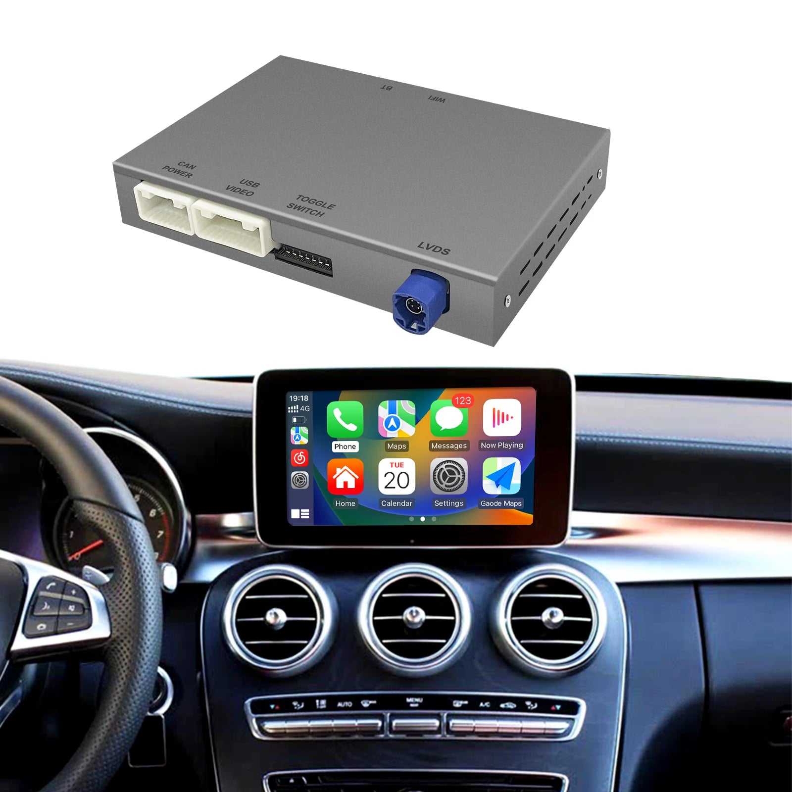 Wireless Carplay Android Auto adapter for Mercedes benz A B C W176 CL GLS W205 GLA GLC GLE
