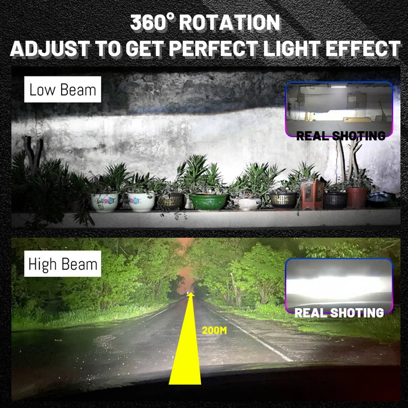 450W 220000LM H4 H7 Led Headlight Bulb 360 Mini H1 H8 H11 Fog Light 9012 Hir2 9006 HB4 HB3