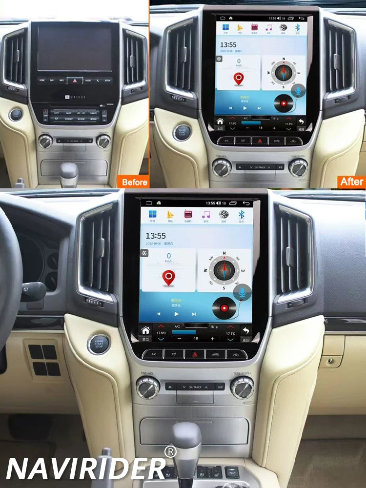 12.1'' Multimedia Video Player Screen For Toyota Land Cruiser VXR Lc200 2016 Car GPS 256GB