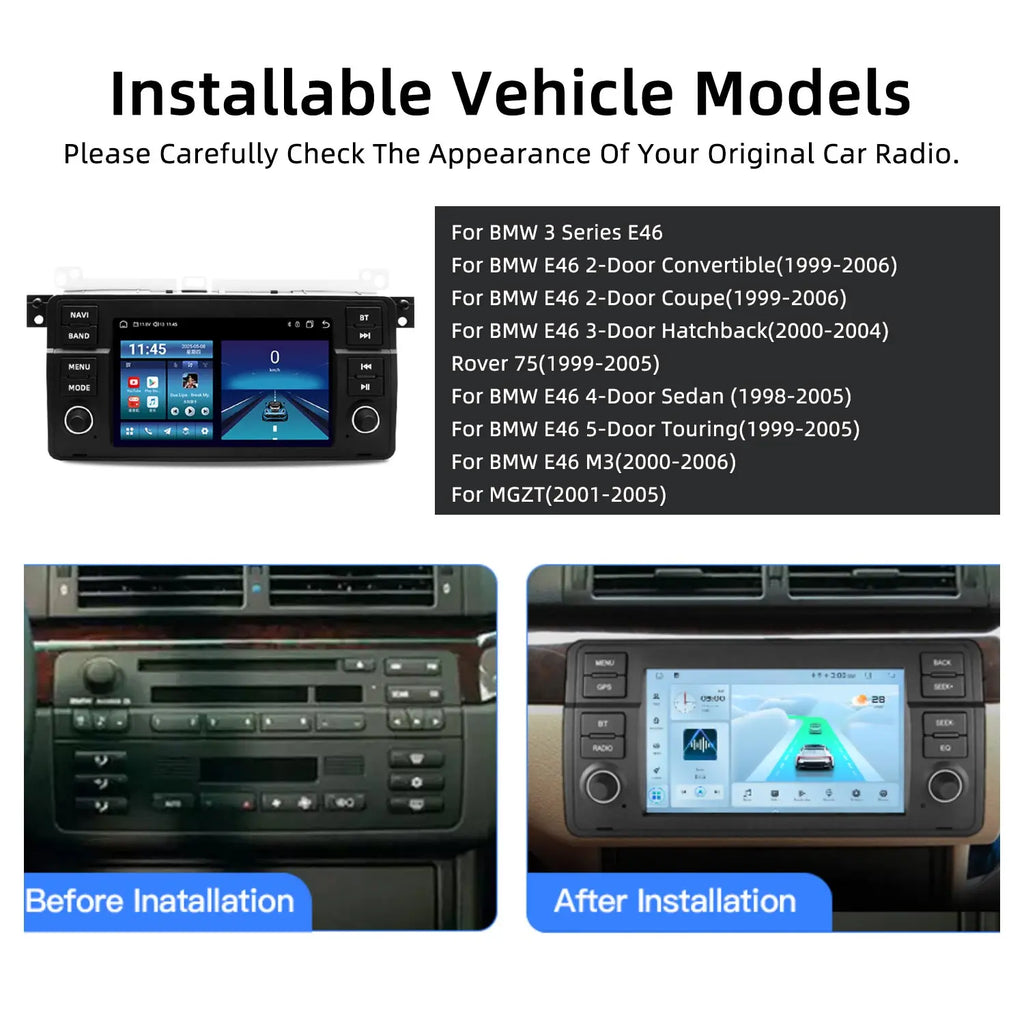 For BMW 3 Series E46 (1999-2006) Android 13 Car Multimedia Audio Player Stereo Radio with