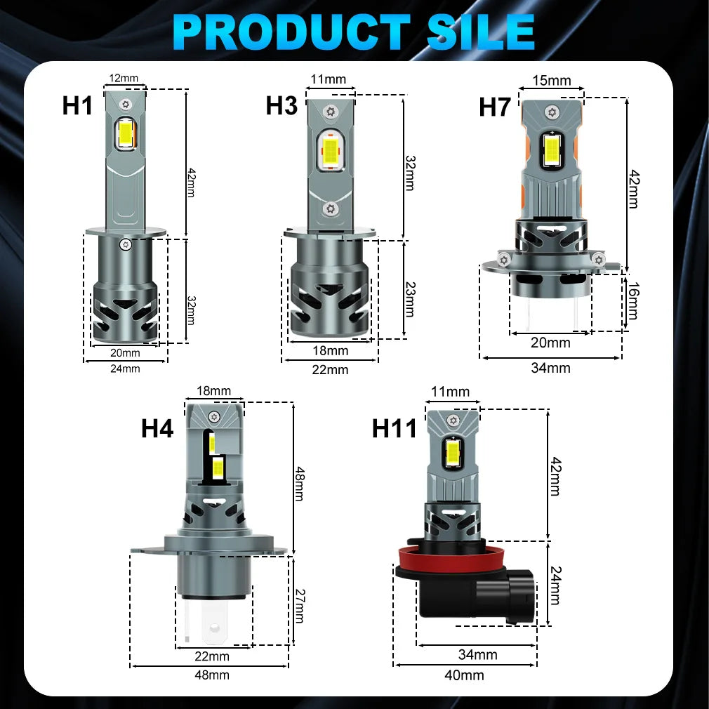 XSTORM 30000LM 200W H7 LED Headlight H11 H1 H3 Light Bulbs for Car H4 LED Canbus With Fan Turbo Lights 6500K Headlamp 12V-24V