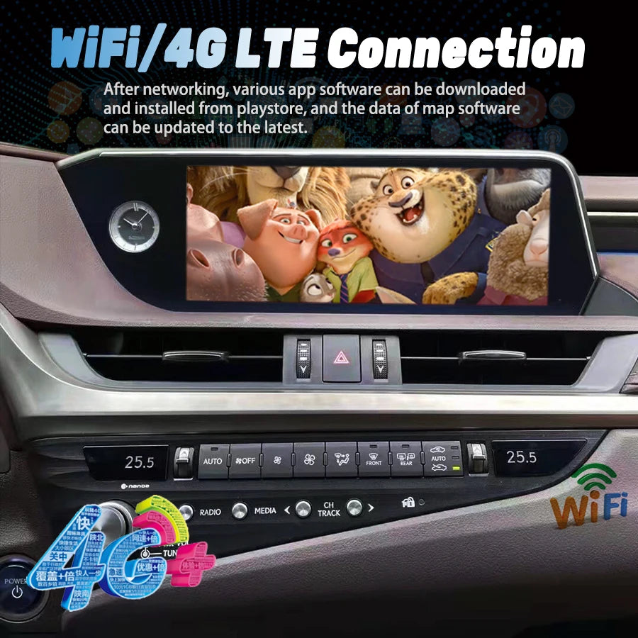 For Lexus ES Es350 ES250 ES300h 2021 2018 Android 14 12.3" Car Multimedia Video Player Wit | AUTOKITSHOP