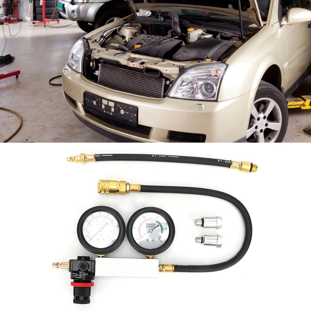 Cylinder Compression Pressure Tester Cylinder Leak Tester Double Pressure Gauge Compression Leak - Automotive LED Light