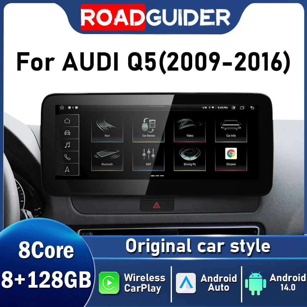 10.25Inch Android Auto For Audi Q5 2009 2010 - 2016 Car Multimedia Video Player 4G Auto Ca