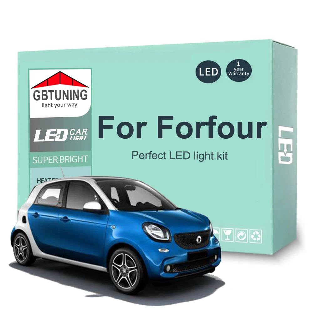 LED Interior Light Kit for Smart Forfour 454 453 Car Accessories Canbus Reading Dome License Plate Indoor Signal Lamp...