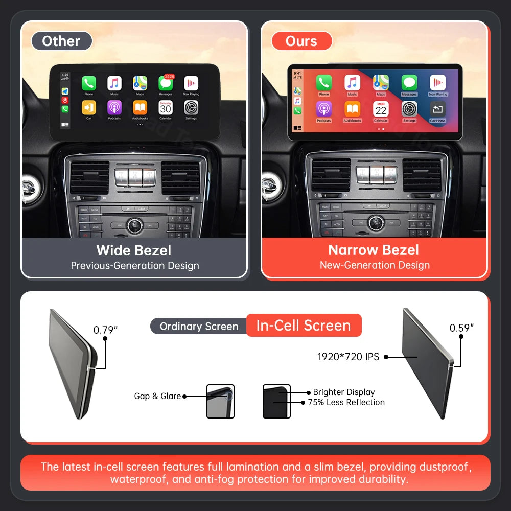 CN 12.3'' Ultra-thin Wireless Carplay Touch Screen Car Multimedia Display For Mercedes Ben | AUTOKITSHOP