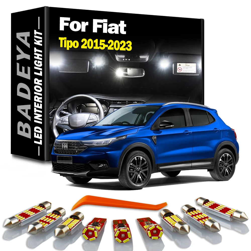 11-Piece LED Interior Light Kit for Fiat - Canbus Error-Free Interior Bulbs