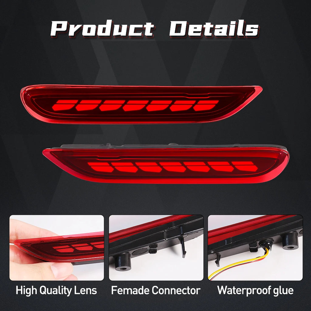 LED Rear Bumper Reflector Lights For Nissan X-trail T32 Rogue Qashqai J11 Leaf Pathfinder  | AUTOKITSHOP