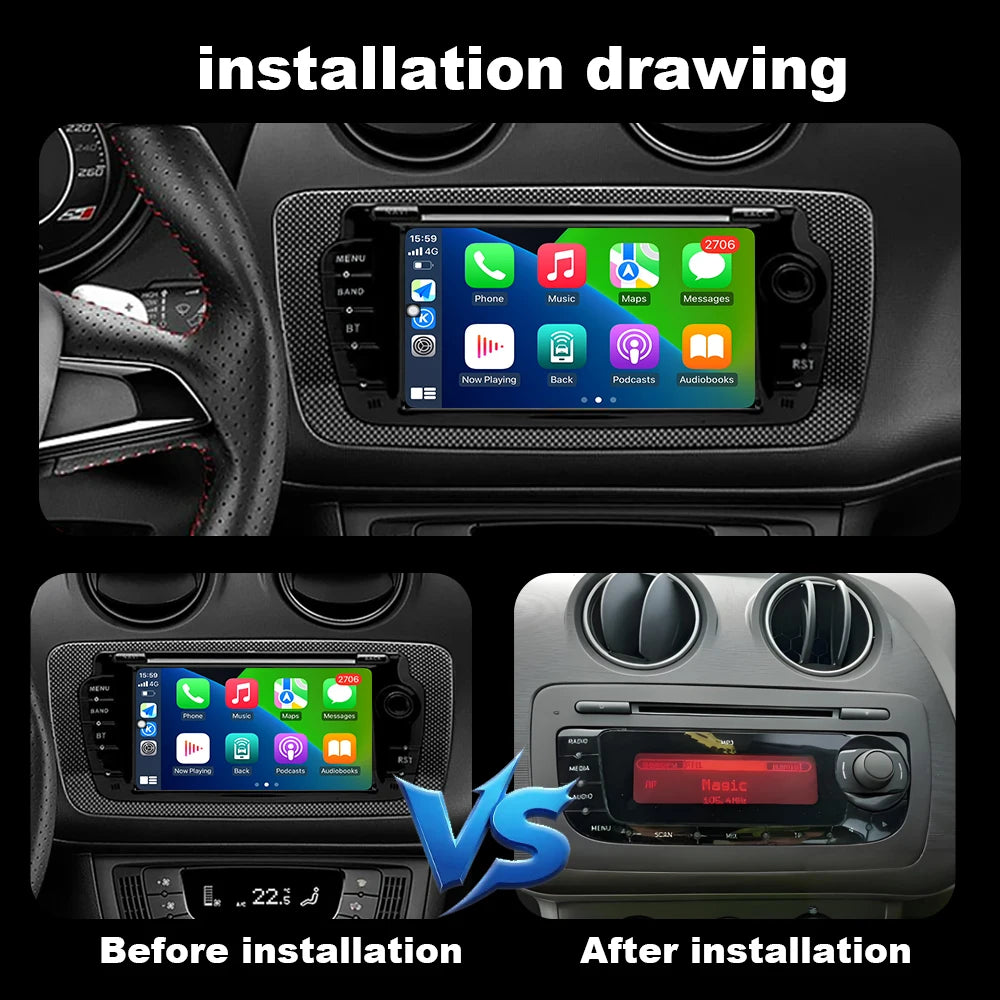 Intelligent Android OS For Seat Ibiza 2009 2010 2011 2012 2013 Car Radio Multimedia Displa