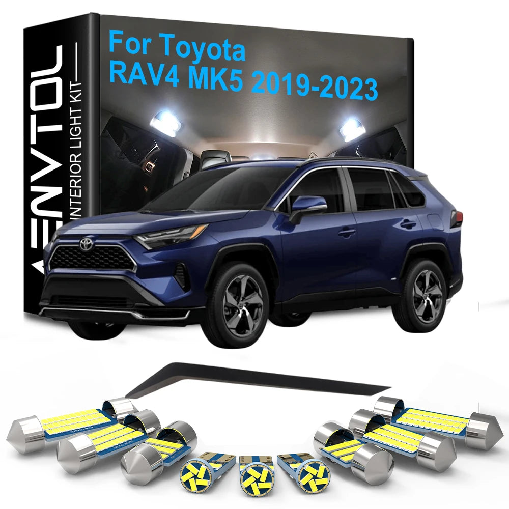 10-Piece LED Interior Light Kit for Toyota RAV4 MK5 - Canbus Error-Free Interior Bulbs