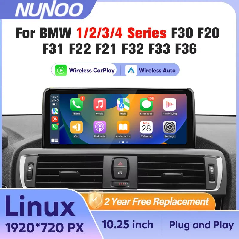 CarPlay Screen For BMW 1 2 3 4 Series F20 F21 F30 F31 F32 F33 F34 Car Multimedia Player Wi