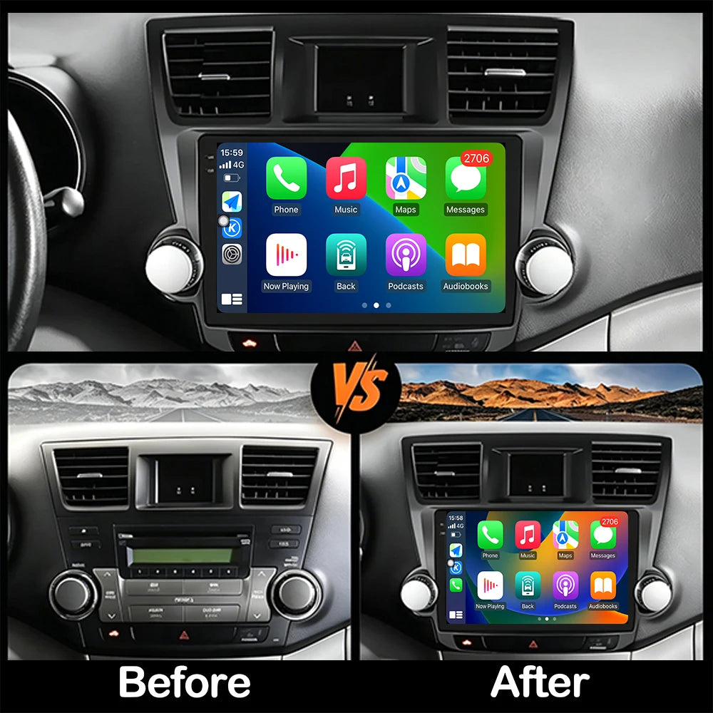 DSP Stereo For Toyota Highlander 2 XU40 2007-2013 Car Video Multimedia Player Bluetooth 4G