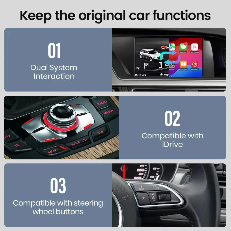 Wireless CarPlay Android Auto Interface Adapter For Audi A4 B8 A5 Q5 S5 2009-2016 with Air | AUTOKITSHOP