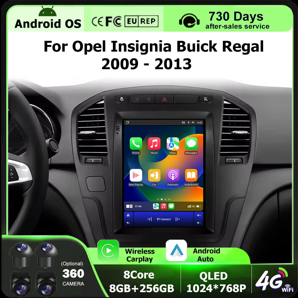 9.7 Inch For Opel Insignia Buick Regal 2009-2013 Android 16 Auto Car Radio GPS Multimedia