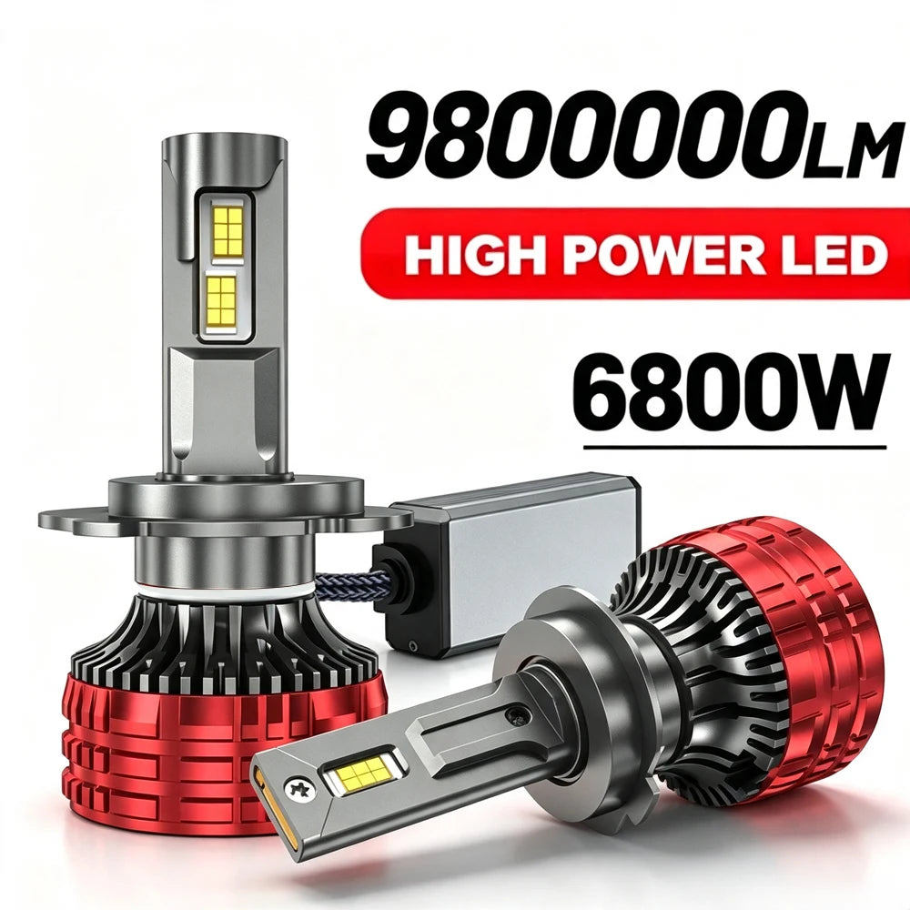 6800W 9800000LM H4 H7 LED Headlights 6000K Headlamp H1 Led H11 H8 H3 HB3 9005 HB4 9006 900