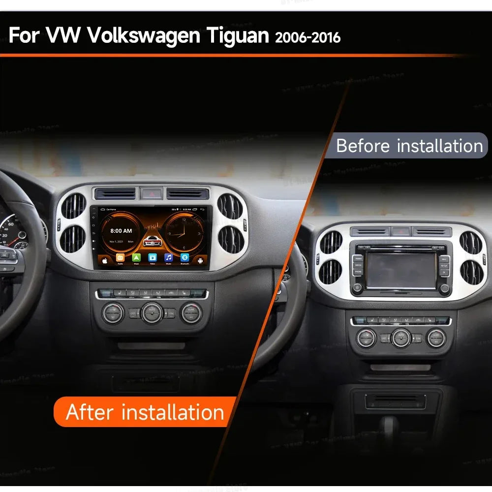 Android 15 Auto Carplay For VW Volkswagen Tiguan 1 NF 2006 - 2014 2015 2016 Car Radio Mult