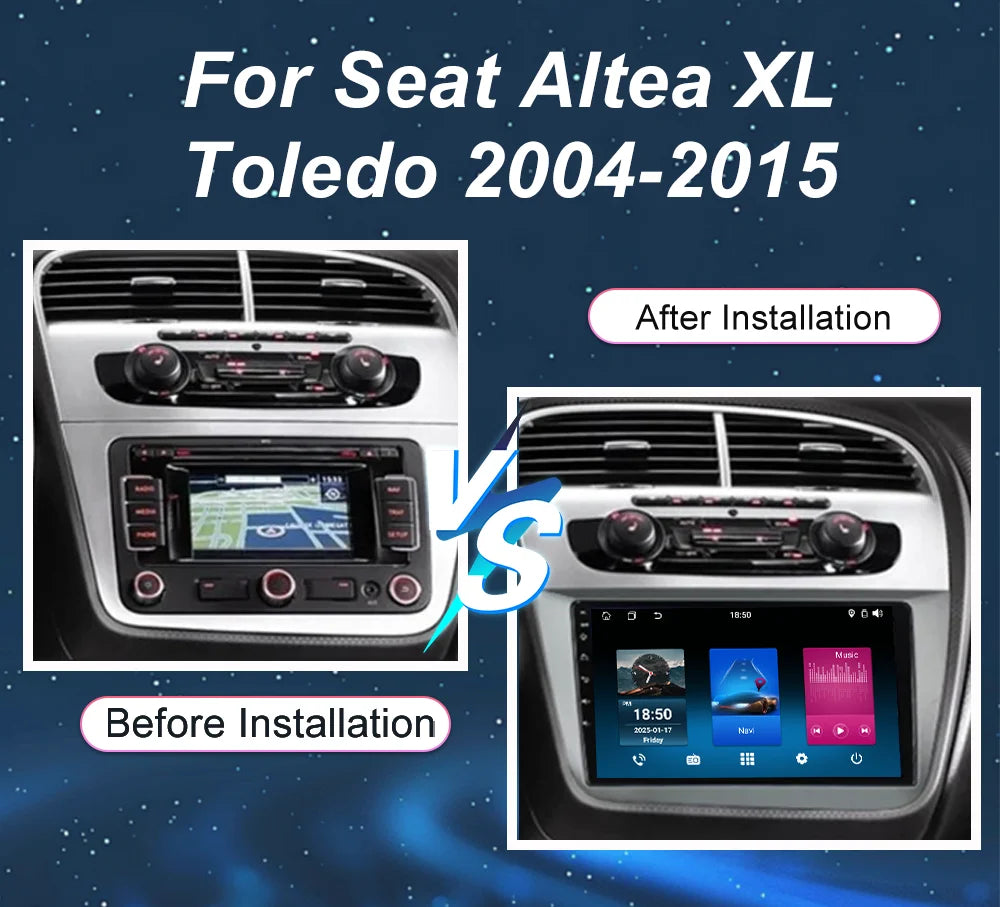 Car Android 16 Radio For Seat Altea XL Toledo 2004-2015 Auto Stereo Multimedia Player GPS