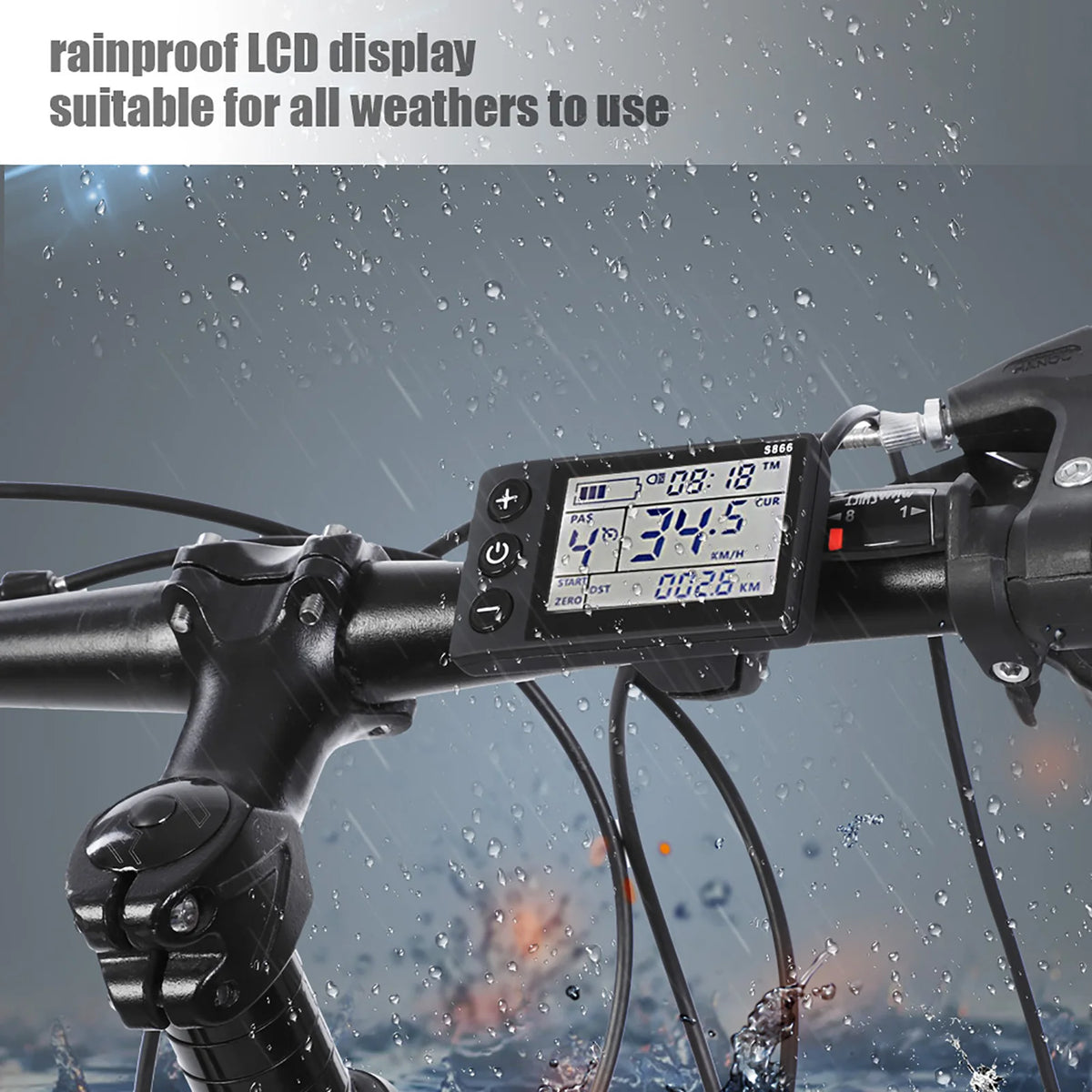 Electric Bike Controller 24V‑48V 13A Brushless Controller with LCD Display Panel E-scooter Meter - Automotive LED Light