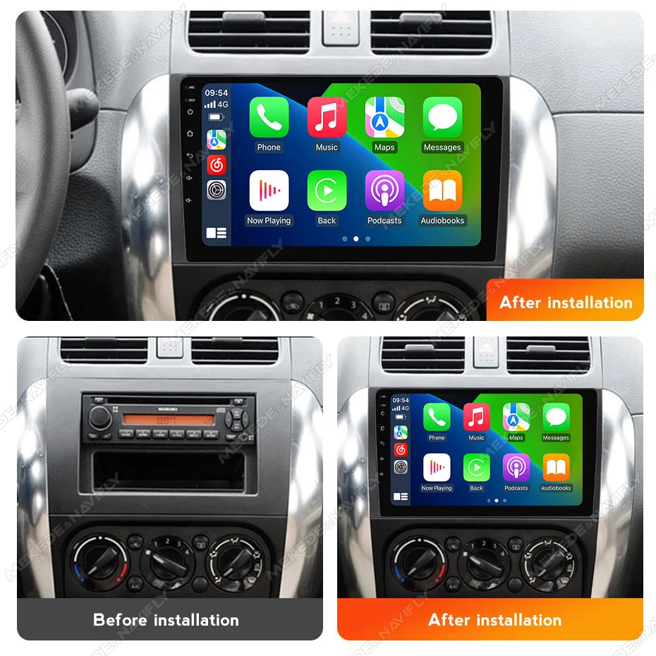MEKEDE&NAVIFLY Android 14 Intelligent car audio system 9INCH car radio For Suzuki SX4 2006