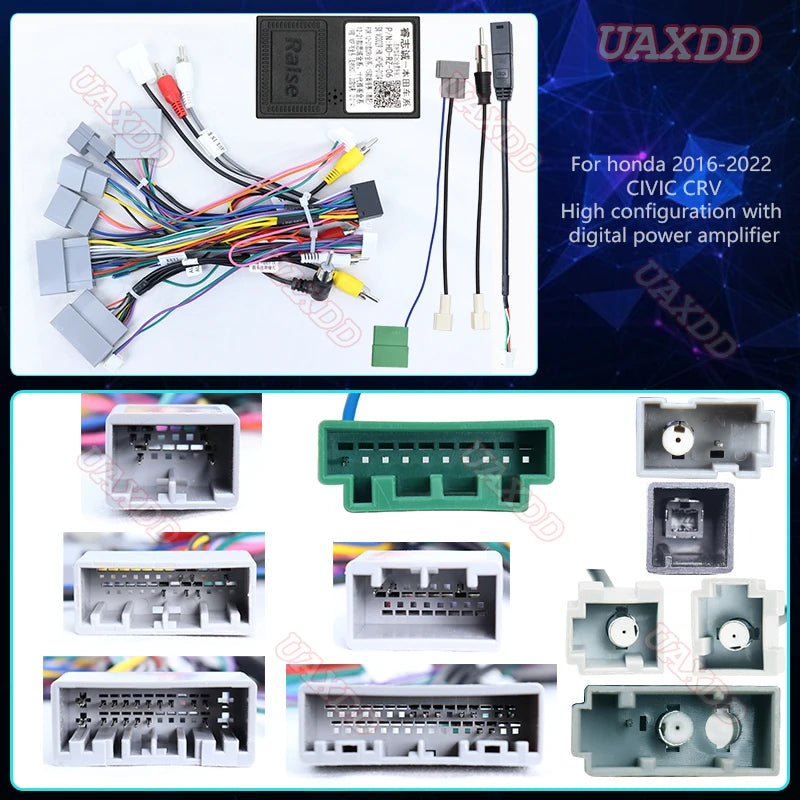 HD-RZ-06 Car Stereo Radio Cables Adaptercanbus for Honda 2016-2022 CIVIC CRV High Configur