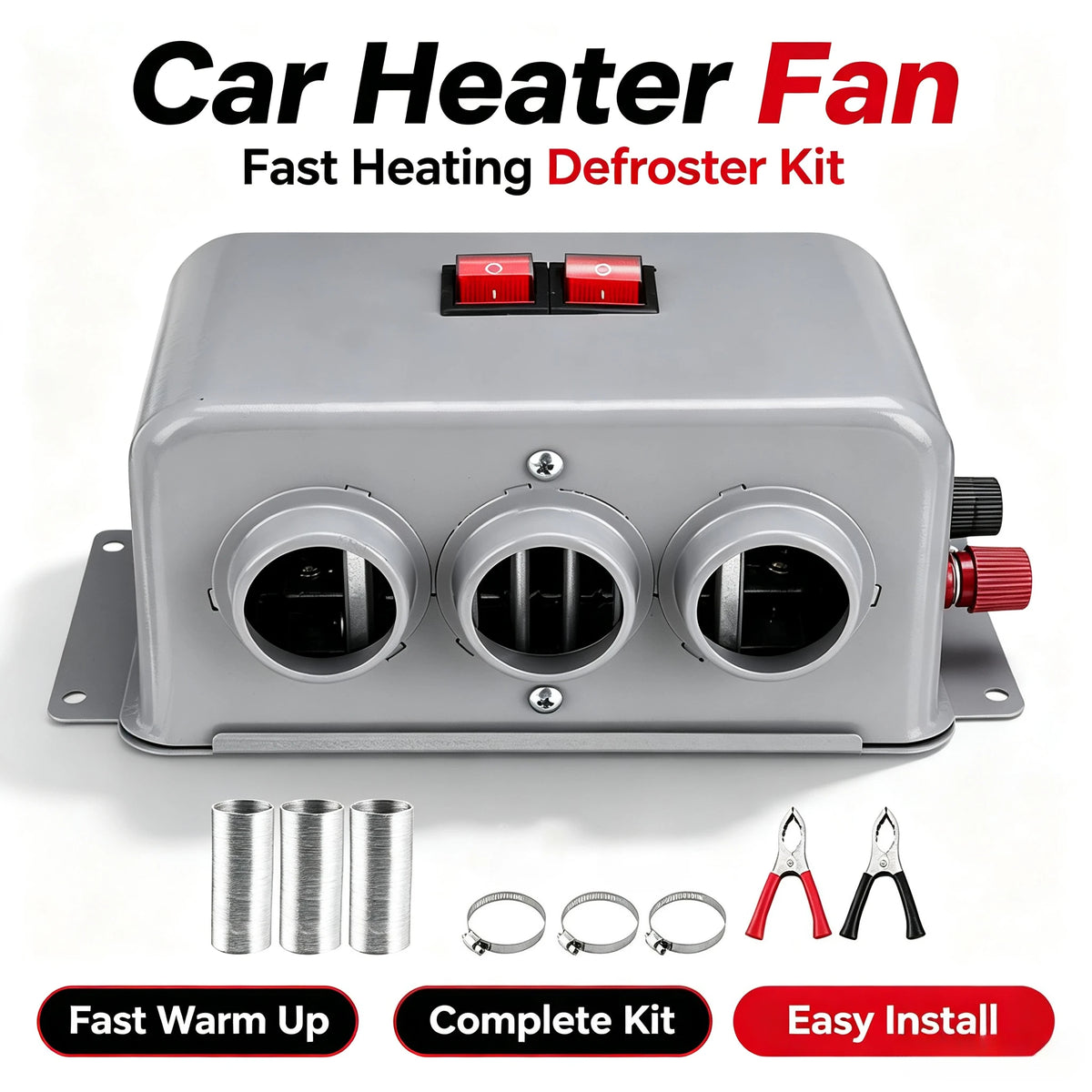 Heavy Duty 12V 24V Car Heater Cooling Fan Electric Windshield Defroster Anti-Fog for Auto Truck  - Automotive LED Light