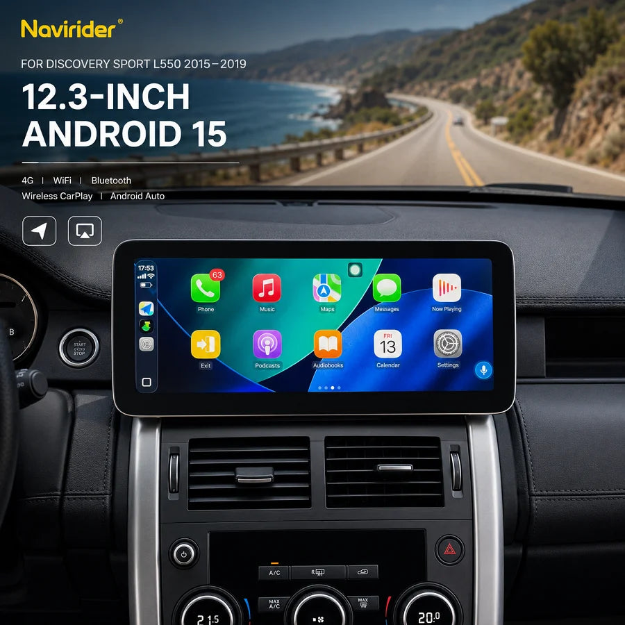 N Android 15 Car Stereo 12.3" Dual System Wireless CarPlay 4G GPS WiFi Bluetooth For Land  | AUTOKITSHOP