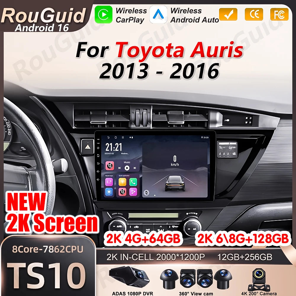 Android 16 Auto Car Radio For Toyota Auris 2013 2014 2015 2016 Carplay Video Multimedia Pl | AUTOKITSHOP
