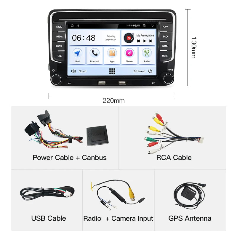 SZLELV Android15 Car Radio GPS For VW Volkswagen Jetta Touran Passat B6 Polo Multimedia Pl