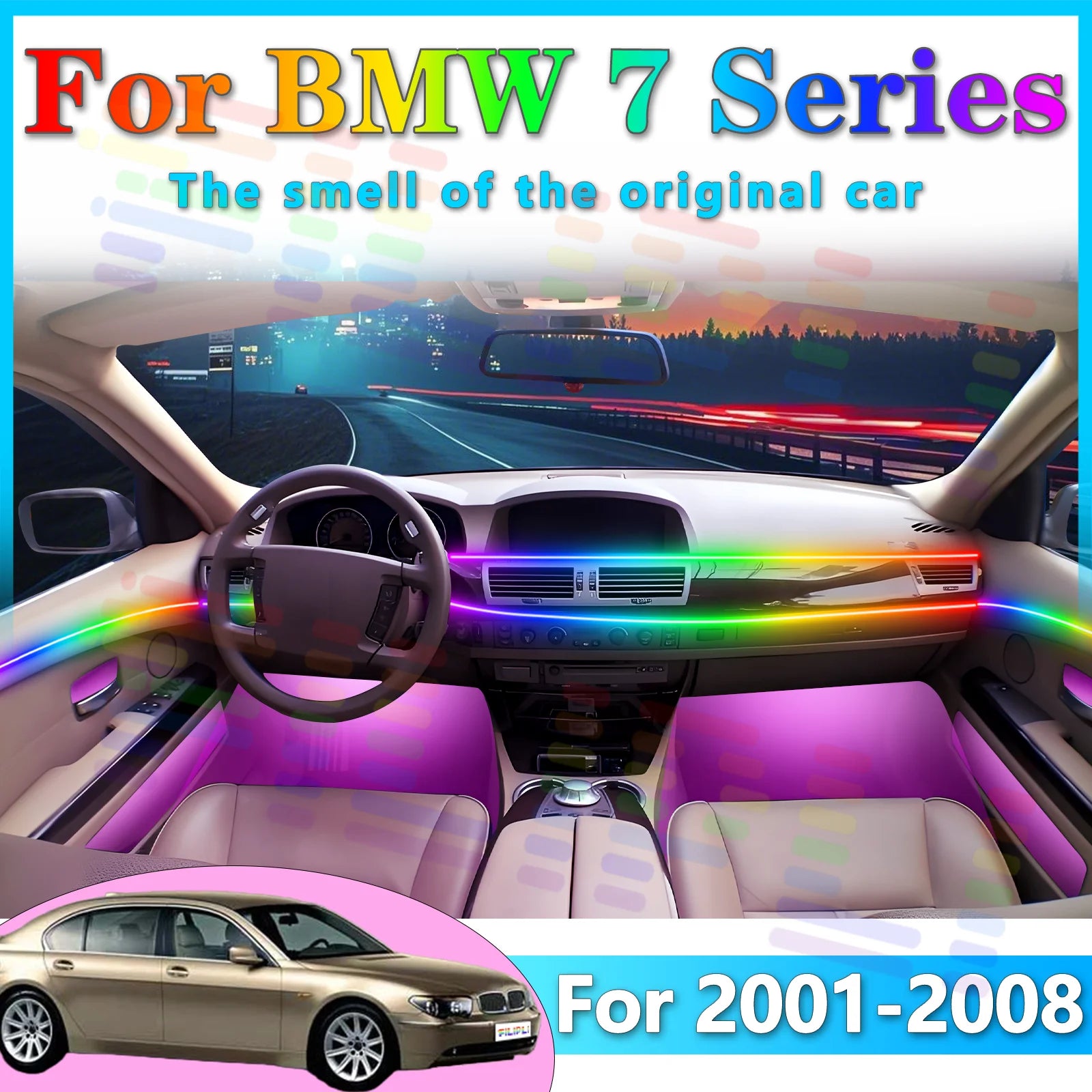 RGB - Ambient Light - for BMW E66 E65 - Car Interior Lighting | AUTOKITSHOP