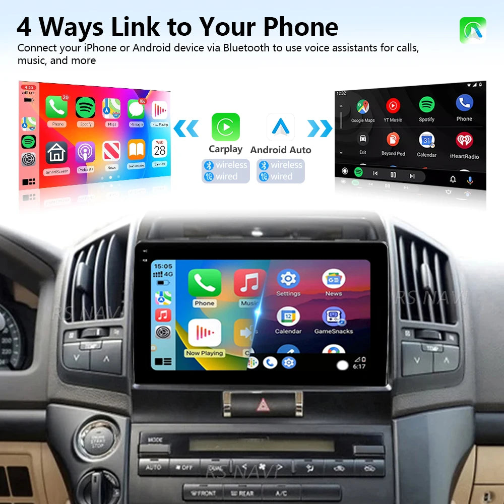 Android 16 Carplay Auto Qualcomm 2K QLED Screen Car Radio Player For Toyota Land Cruiser 1