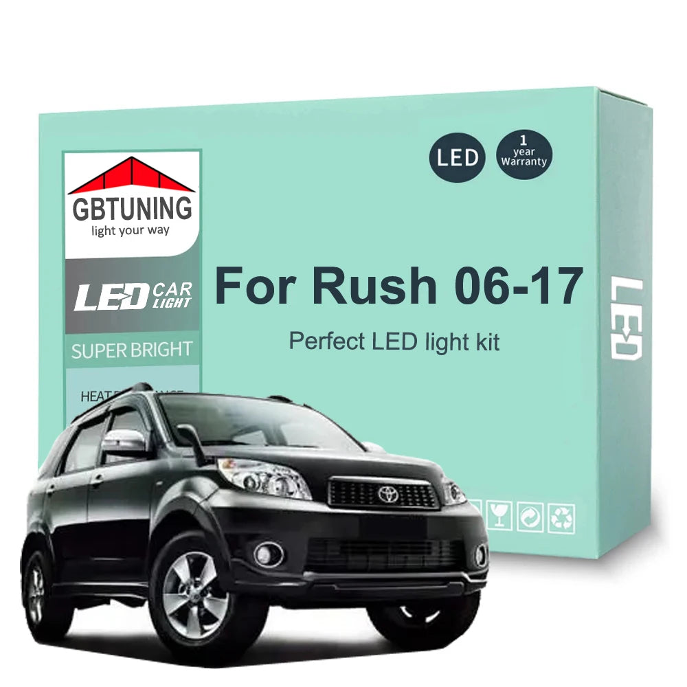 9-Piece LED Interior Light Kit for Toyota Rush F700 2006-2014 - Canbus Dome Map Door Trunk Bulbs | AUTOKITSHOP