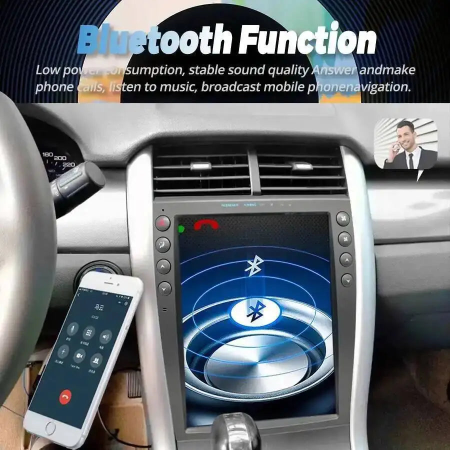 Radio 12.1 Inch Carplay 4G SIM Android For Ford EDGE 2009-2013 Qled Vertical GPS Navi Head