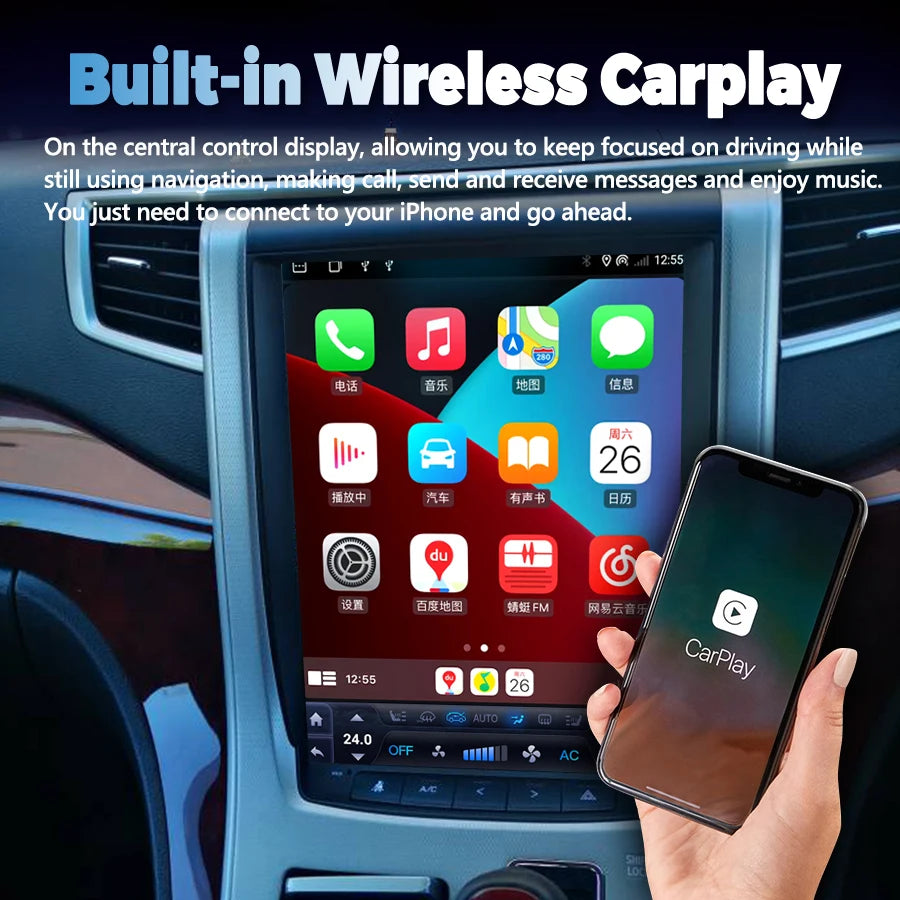 Android 13 Screen Car Radio For Toyota VELLFIRE Alphard 20 H20 2008 - 2014 GPS Multimedia
