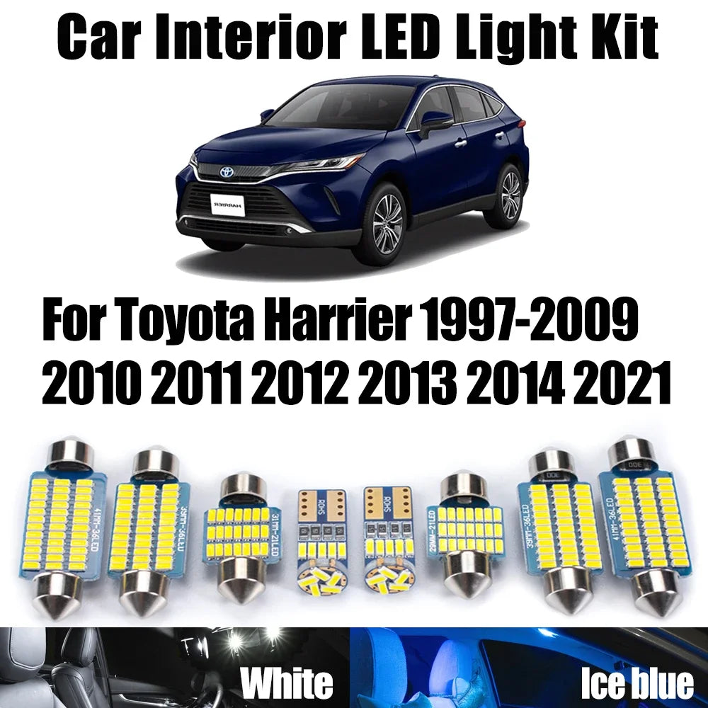 LED Interior Light Kit for Toyota Harrier 1997- 2012 - Canbus Dome Map Door Trunk Bulbs | AUTOKITSHOP