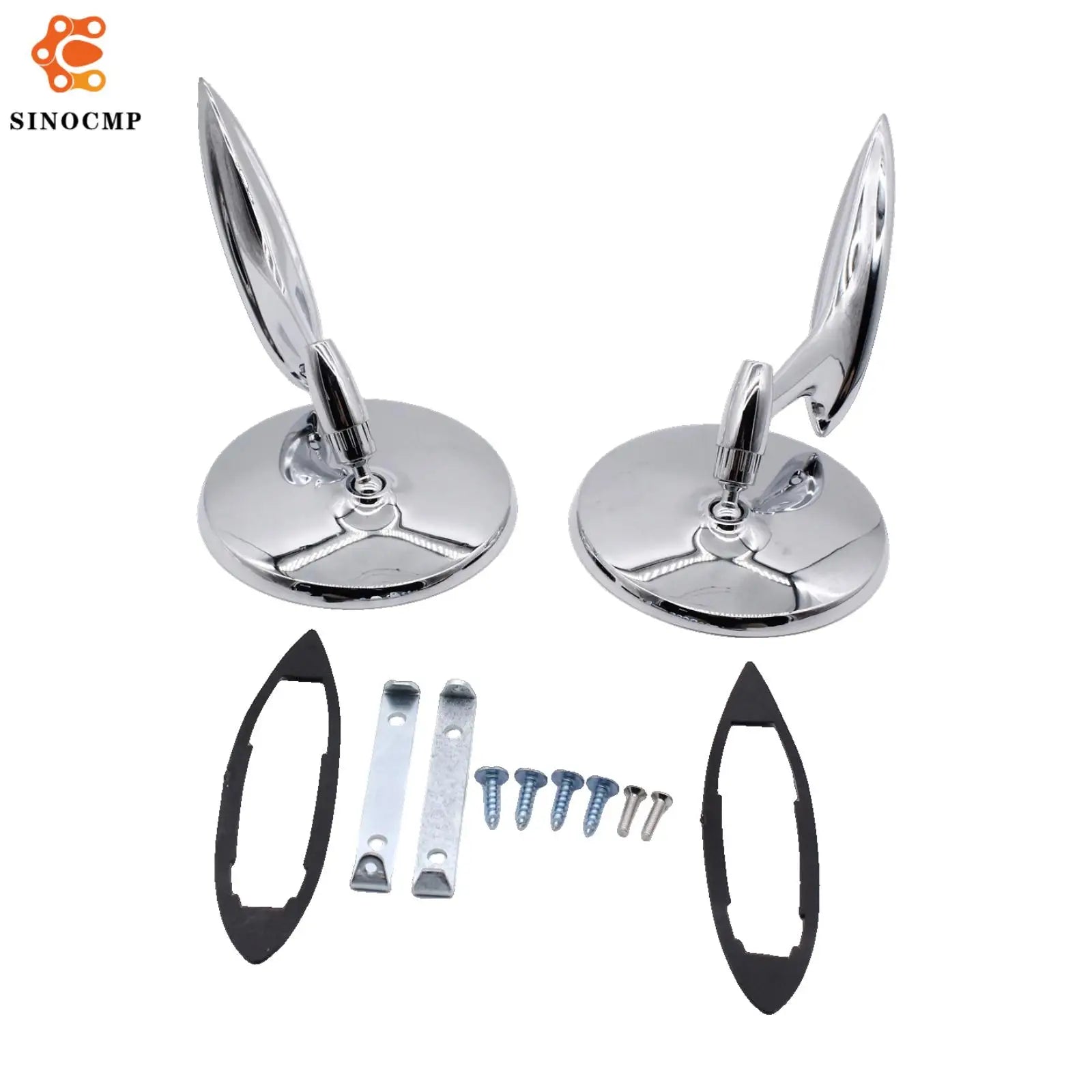 Round Outside Rearview Mirrors Ribbed Base 654394765672 LSOT001391 For Chevrolet Chevelle