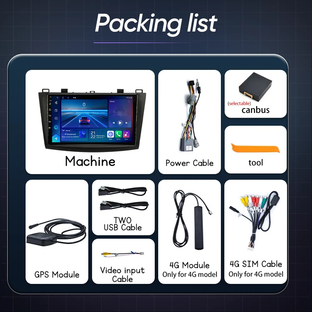 Car Radio for Mazda 3 2009 2010 2011 2012 2013 Android 15 Auto Multimedia Player 4G GPS Na