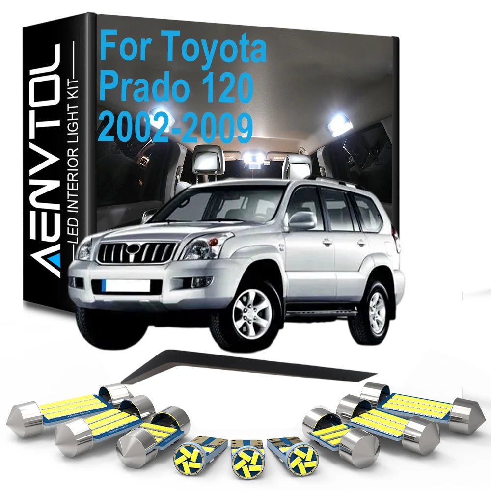 Complete LED Bulb Interior Reading Door Light Kit For Toyota Prado 120 LC120 2002 2003 200