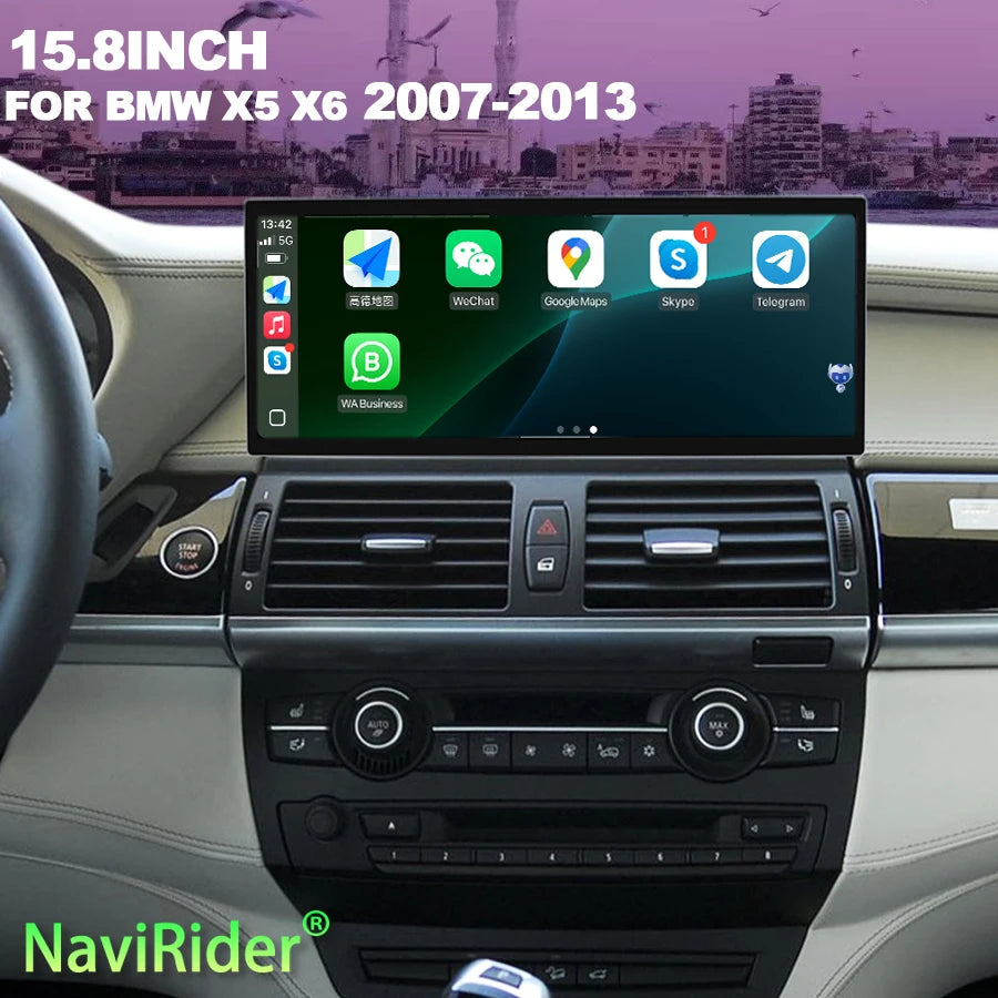 15.8inch For BMW X5 X6 E70 E71 E72 2007-2013 Car Radio Wireless Carplay Android 15 Touch S