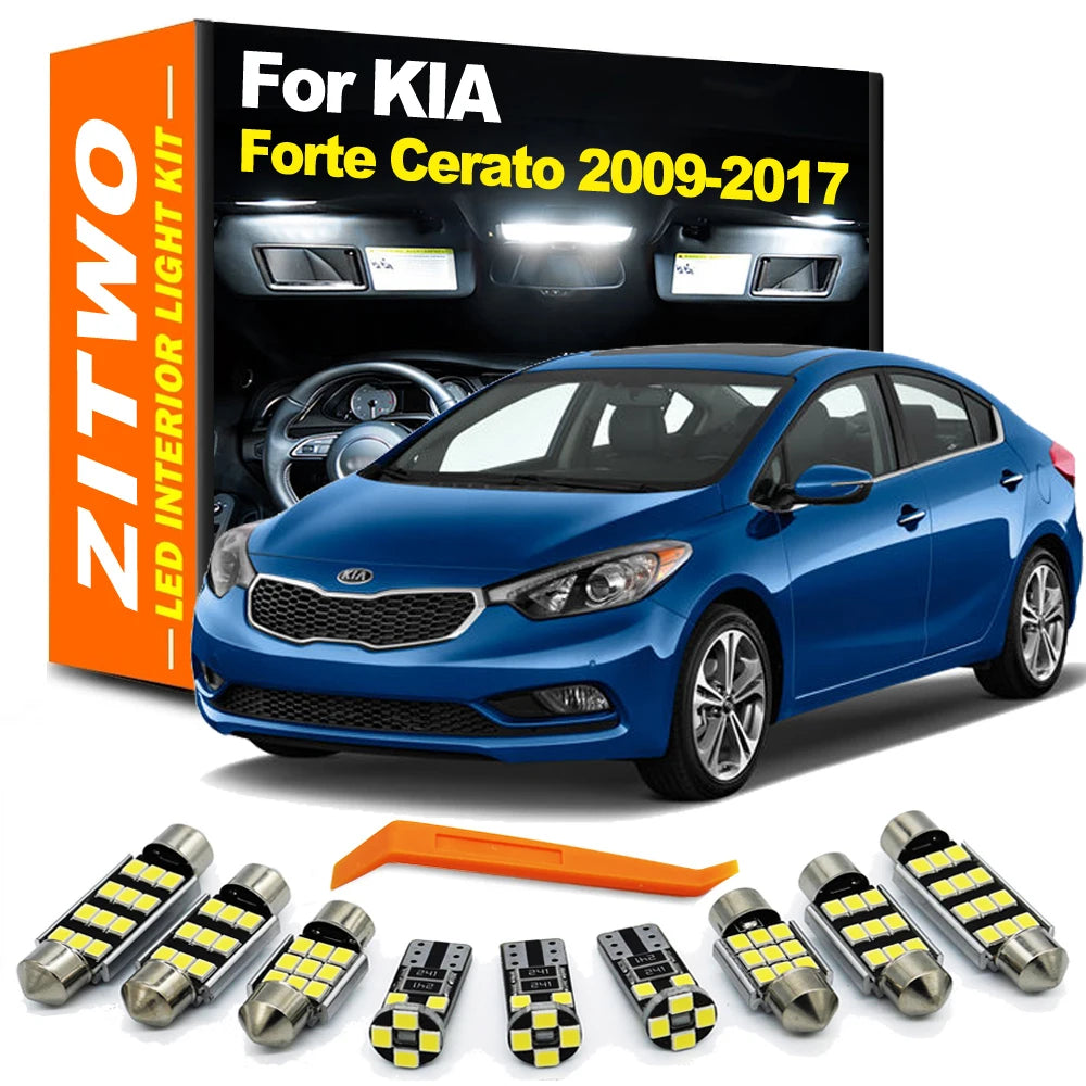 ZITWO 13Pcs LED Interior Dome Reading Roof Light Bulb Kit For Kia Forte Cerato K3 2009 2010 2011 2012 2013 2014 2015 2016 2017