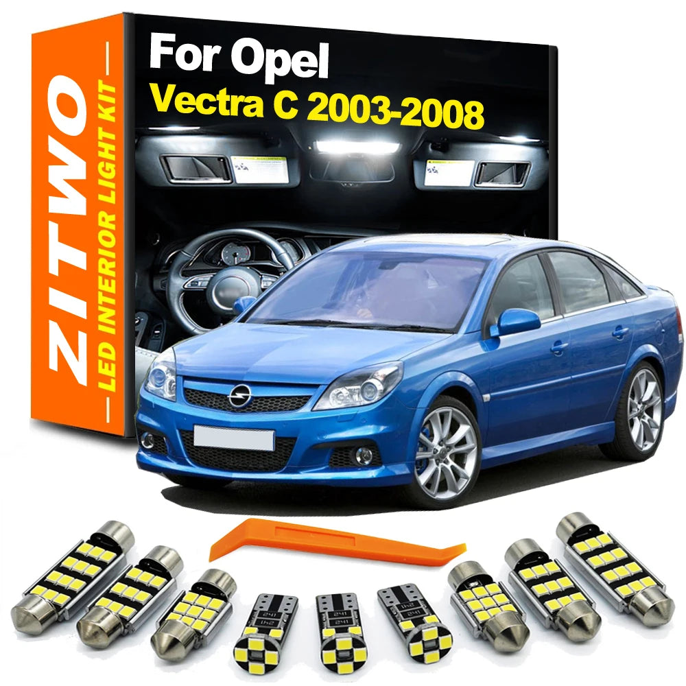 14Pcs Car Indoor Lamp For Opel Vauxhall Vectra C 2003 2004 2005 2006 2007 2008 2009 LED Bulb Int - Canbus LED Car Light