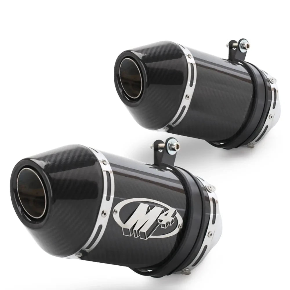 51mm Motorcycle Exhaust M4 Modified Muffler Carbon Fiber Escape Moto Pipe 300CC  for Honda Z1000 Z900 MT09 - Automotive
